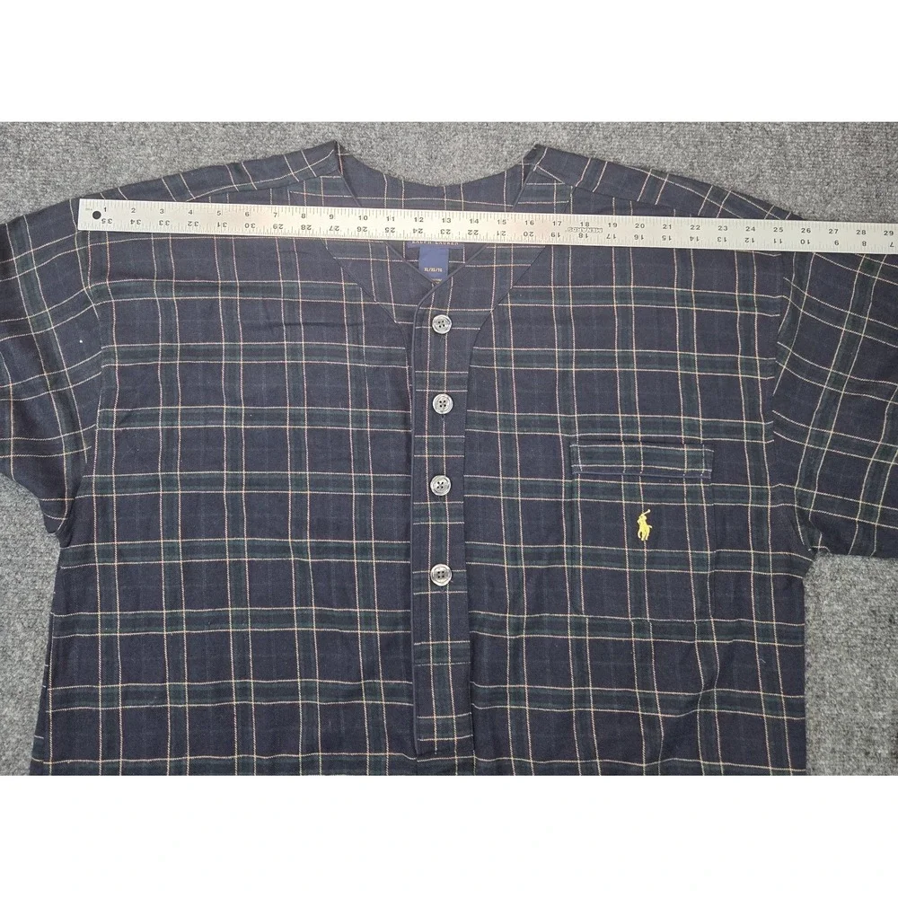 Polo Ralph Lauren Robe Mens XL Blue Green Plaid Flannel
